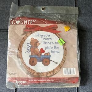 No Place Like Home Vintage Country Counted Cross Stitch Kit by Janlynn - 1986